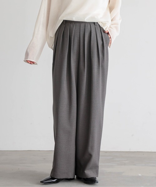 for/c（フォーシー）の「[セットアップ対応]チドリ4タックパンツ【サスティナブル】（スラックス・レディース・ブラック×カーキ/ホワイト×ブラウン/ブラック×ホワイト・L/M/PM/TM/LL）」の7枚目の写真