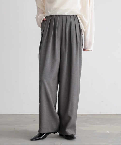 for/c（フォーシー）の「[セットアップ対応]チドリ4タックパンツ【サスティナブル】（スラックス・レディース・ブラック×カーキ/ホワイト×ブラウン/ブラック×ホワイト・L/M/PM/TM/LL）」の8枚目の写真