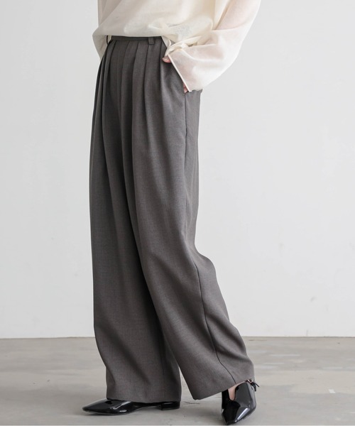 for/c（フォーシー）の「[セットアップ対応]チドリ4タックパンツ【サスティナブル】（スラックス・レディース・ブラック×カーキ/ホワイト×ブラウン/ブラック×ホワイト・L/M/PM/TM/LL）」の9枚目の写真