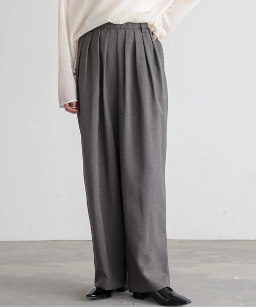 for/c（フォーシー）の「[セットアップ対応]チドリ4タックパンツ【サスティナブル】（スラックス・レディース・ブラック×カーキ/ホワイト×ブラウン/ブラック×ホワイト・L/M/PM/TM/LL）」の14枚目の写真