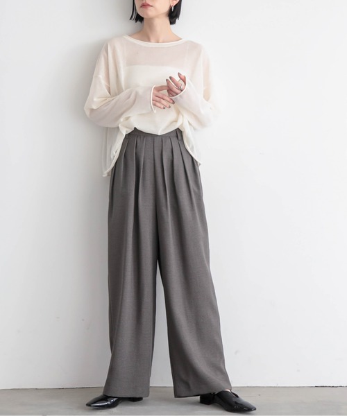 for/c（フォーシー）の「[セットアップ対応]チドリ4タックパンツ【サスティナブル】（スラックス・レディース・ブラック×カーキ/ホワイト×ブラウン/ブラック×ホワイト・L/M/PM/TM/LL）」の18枚目の写真