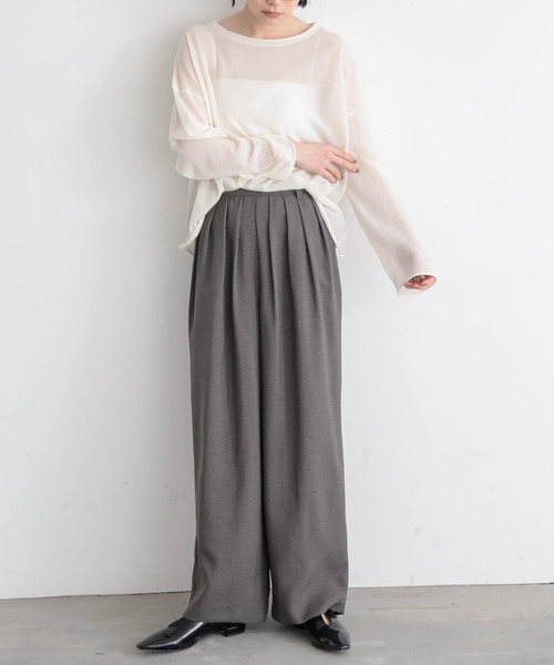 for/c（フォーシー）の「[セットアップ対応]チドリ4タックパンツ【サスティナブル】（スラックス・レディース・ブラック×カーキ/ホワイト×ブラウン/ブラック×ホワイト・L/M/PM/TM/LL）」の19枚目の写真