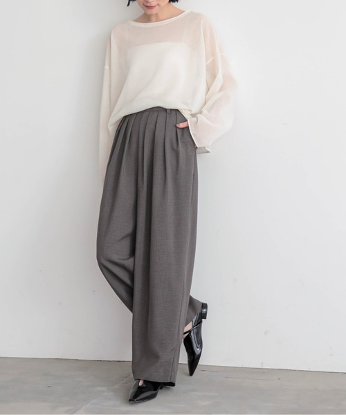 for/c（フォーシー）の「[セットアップ対応]チドリ4タックパンツ【サスティナブル】（スラックス・レディース・ブラック×カーキ/ホワイト×ブラウン/ブラック×ホワイト・L/M/PM/TM/LL）」の20枚目の写真