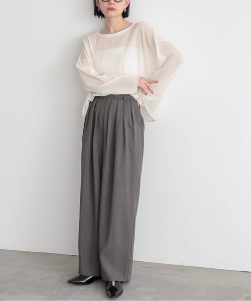 for/c（フォーシー）の「[セットアップ対応]チドリ4タックパンツ【サスティナブル】（スラックス・レディース・ブラック×カーキ/ホワイト×ブラウン/ブラック×ホワイト・L/M/PM/TM/LL）」の21枚目の写真