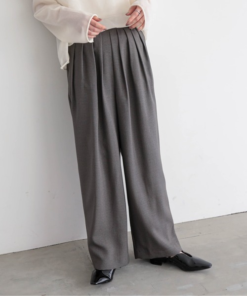for/c（フォーシー）の「[セットアップ対応]チドリ4タックパンツ【サスティナブル】（スラックス・レディース・ブラック×カーキ/ホワイト×ブラウン/ブラック×ホワイト・L/M/PM/TM/LL）」の10枚目の写真