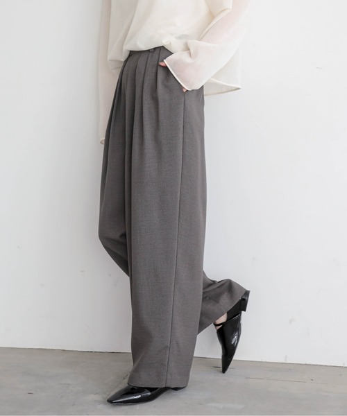 for/c（フォーシー）の「[セットアップ対応]チドリ4タックパンツ【サスティナブル】（スラックス・レディース・ブラック×カーキ/ホワイト×ブラウン/ブラック×ホワイト・L/M/PM/TM/LL）」の12枚目の写真