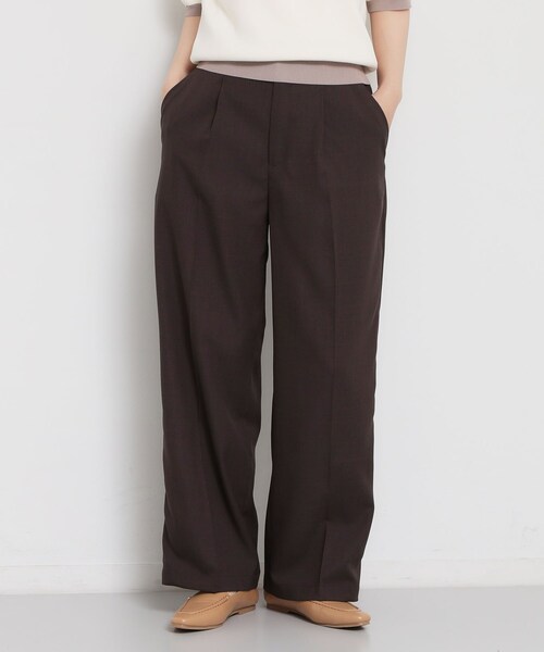 THE SHOP TK （ザ ショップ ティーケー ）の「【XS-XL/洗える】オン・オフ問わずきれいに決まる 麻調ワイドパンツ（その他パンツ・レディース・ブラウン系その他/ブラック/ライトベージュ・12/11/10/14/13）」の2枚目の写真