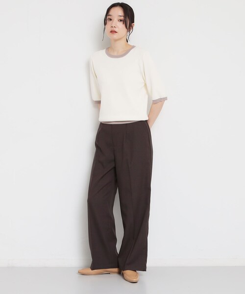 THE SHOP TK （ザ ショップ ティーケー ）の「【XS-XL/洗える】オン・オフ問わずきれいに決まる 麻調ワイドパンツ（その他パンツ・レディース・ブラウン系その他/ブラック/ライトベージュ・12/11/10/14/13）」の16枚目の写真