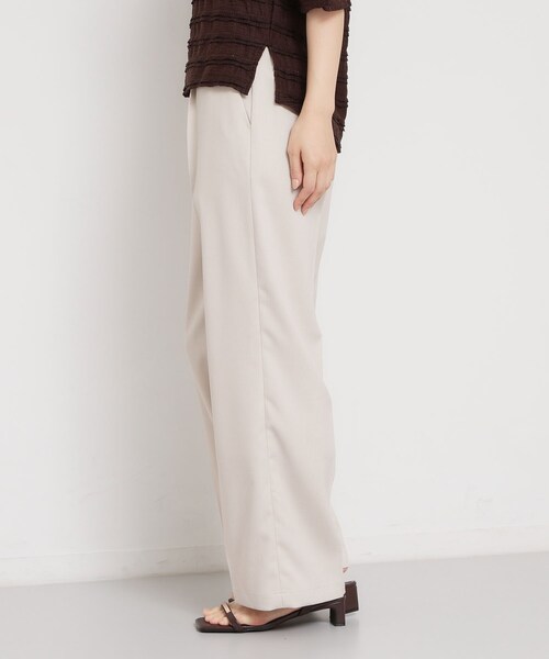 THE SHOP TK （ザ ショップ ティーケー ）の「【XS-XL/洗える】オン・オフ問わずきれいに決まる 麻調ワイドパンツ（その他パンツ・レディース・ブラウン系その他/ブラック/ライトベージュ・12/11/10/14/13）」の5枚目の写真