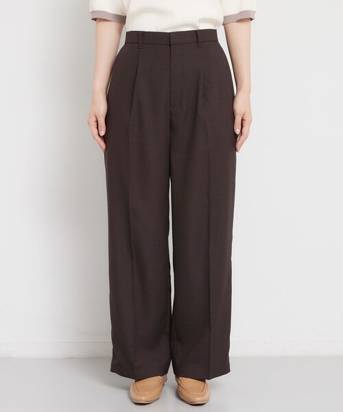 THE SHOP TK （ザ ショップ ティーケー ）の「【XS-XL/洗える】オン・オフ問わずきれいに決まる 麻調ワイドパンツ（その他パンツ・レディース・ブラウン系その他/ブラック/ライトベージュ・12/11/10/14/13）」の8枚目の写真