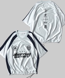 Game Shirt/オーバーサイズ ドローコード ブロークコア ユニフォーム ゲームシャツ 半袖Tシャツ
