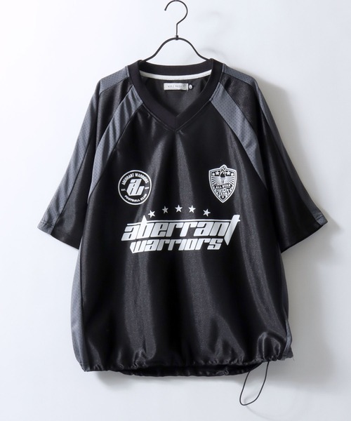 SITRY(シトリー)の「Game Shirt/オーバーサイズ ドローコード ブロークコア ユニフォーム ゲームシャツ 半袖Tシャツ(Tシャツ/カットソー・メンズ・ブラック/グリーン/ライトグレー・M/L)」の4枚目の写真