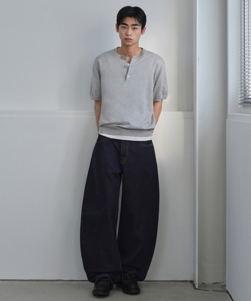MUSINSA STANDARD（ムシンサスタンダード）の「カーブデニムパンツ（4色）（デニムパンツ・メンズ・クリーム/ライトインディゴブルー/ダークインディゴブルー/ブラック・30/33/34/36/38/40/42/29/28/27/26/31/32）」の7枚目の写真