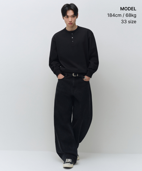 MUSINSA STANDARD（ムシンサスタンダード）の「カーブデニムパンツ（4色）（デニムパンツ・メンズ・クリーム/ライトインディゴブルー/ダークインディゴブルー/ブラック・30/33/34/36/38/40/42/29/28/27/26/31/32）」の10枚目の写真