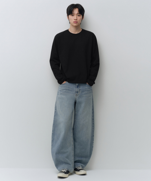MUSINSA STANDARD（ムシンサスタンダード）の「カーブデニムパンツ（4色）（デニムパンツ・メンズ・クリーム/ライトインディゴブルー/ダークインディゴブルー/ブラック・30/33/34/36/38/40/42/29/28/27/26/31/32）」の13枚目の写真