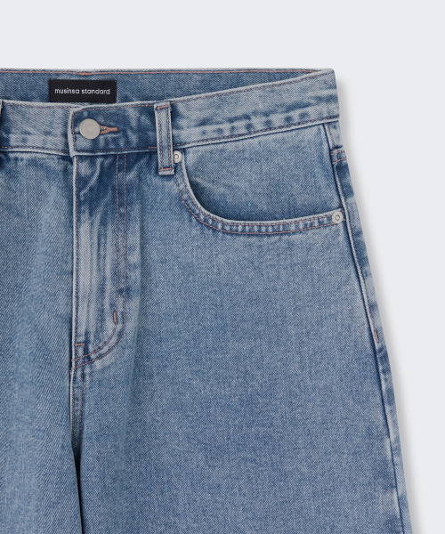 MUSINSA STANDARD（ムシンサスタンダード）の「カーブデニムパンツ（4色）（デニムパンツ・メンズ・クリーム/ライトインディゴブルー/ダークインディゴブルー/ブラック・30/33/34/36/38/40/42/29/28/27/26/31/32）」の15枚目の写真