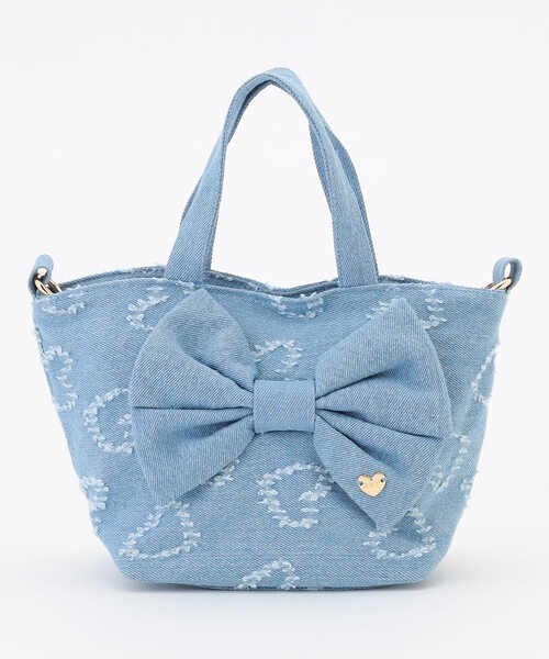 ANY（エニィ）の「2WAY リボンバッグ（ショルダーバッグ・キッズ・サックスブルー系/ブラック系・F）」の2枚目の写真