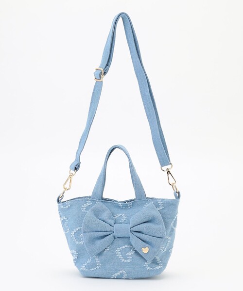 ANY（エニィ）の「2WAY リボンバッグ（ショルダーバッグ・キッズ・サックスブルー系/ブラック系・F）」の5枚目の写真