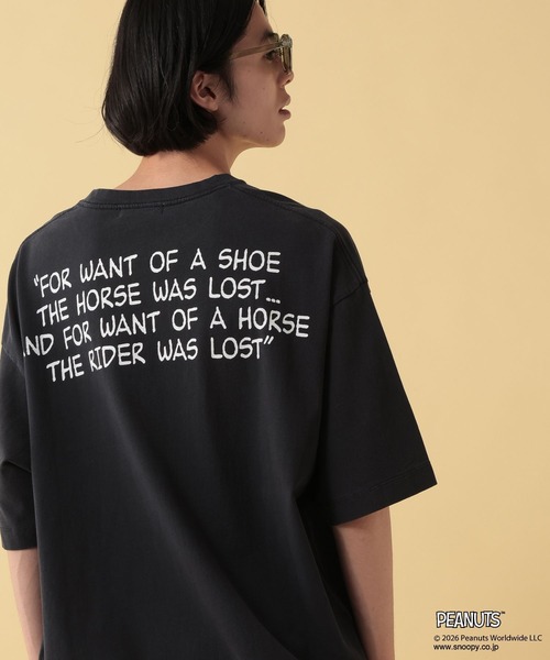 GEORGE'S(ジョージズ)の「【PEANUTS】スヌーピー加工スソリブTシャツ【UNISEX】(Tシャツ/カットソー・メンズ・ブラック/ピンク/グリーン・LARGE/MEDIUM)」の12枚目の写真