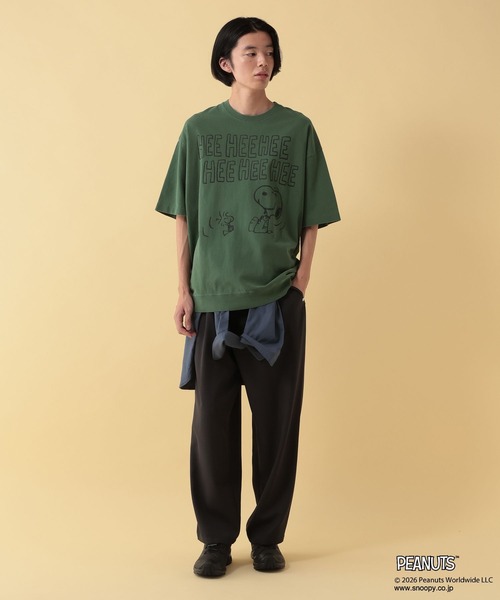 GEORGE'S(ジョージズ)の「【PEANUTS】スヌーピー加工スソリブTシャツ【UNISEX】(Tシャツ/カットソー・メンズ・ブラック/ピンク/グリーン・LARGE/MEDIUM)」の16枚目の写真