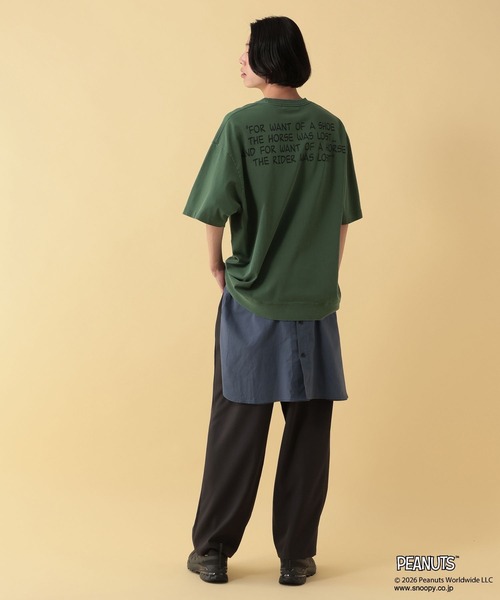 GEORGE'S(ジョージズ)の「【PEANUTS】スヌーピー加工スソリブTシャツ【UNISEX】(Tシャツ/カットソー・メンズ・ブラック/ピンク/グリーン・LARGE/MEDIUM)」の17枚目の写真