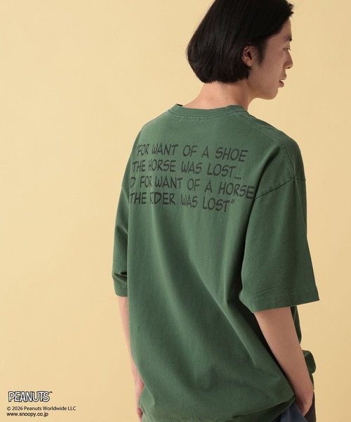 GEORGE'S(ジョージズ)の「【PEANUTS】スヌーピー加工スソリブTシャツ【UNISEX】(Tシャツ/カットソー・メンズ・ブラック/ピンク/グリーン・LARGE/MEDIUM)」の18枚目の写真