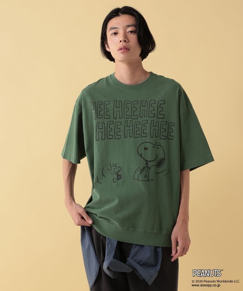 GEORGE'S(ジョージズ)の「【PEANUTS】スヌーピー加工スソリブTシャツ【UNISEX】(Tシャツ/カットソー・メンズ・ブラック/ピンク/グリーン・LARGE/MEDIUM)」の20枚目の写真