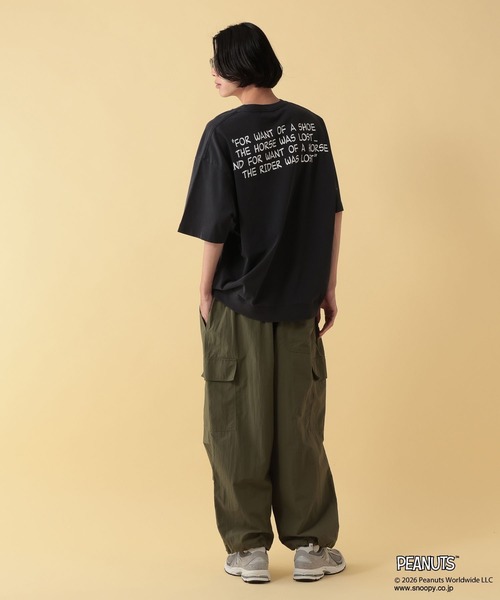 GEORGE'S(ジョージズ)の「【PEANUTS】スヌーピー加工スソリブTシャツ【UNISEX】(Tシャツ/カットソー・メンズ・ブラック/ピンク/グリーン・LARGE/MEDIUM)」の6枚目の写真