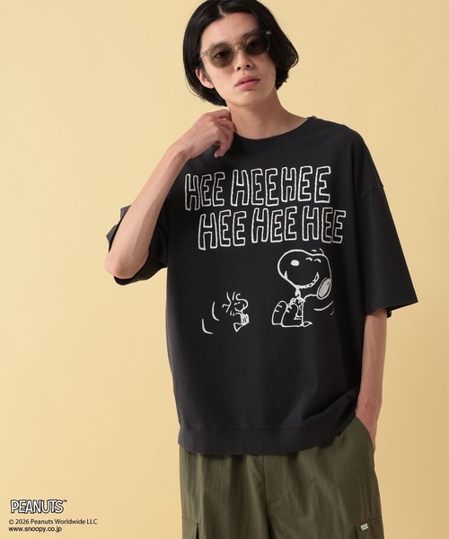 GEORGE'S(ジョージズ)の「【PEANUTS】スヌーピー加工スソリブTシャツ【UNISEX】(Tシャツ/カットソー・メンズ・ブラック/ピンク/グリーン・LARGE/MEDIUM)」の7枚目の写真