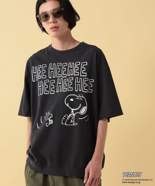 GEORGE'S(ジョージズ)の「【PEANUTS】スヌーピー加工スソリブTシャツ【UNISEX】(Tシャツ/カットソー・メンズ・ブラック/ピンク/グリーン・LARGE/MEDIUM)」の10枚目の写真