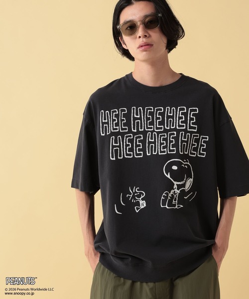 GEORGE'S(ジョージズ)の「【PEANUTS】スヌーピー加工スソリブTシャツ【UNISEX】(Tシャツ/カットソー・メンズ・ブラック/ピンク/グリーン・LARGE/MEDIUM)」の11枚目の写真
