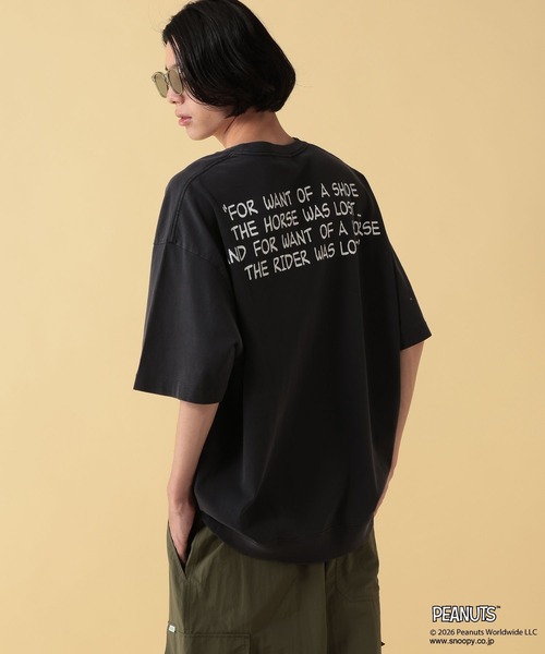 GEORGE'S(ジョージズ)の「【PEANUTS】スヌーピー加工スソリブTシャツ【UNISEX】(Tシャツ/カットソー・メンズ・ブラック/ピンク/グリーン・LARGE/MEDIUM)」の14枚目の写真