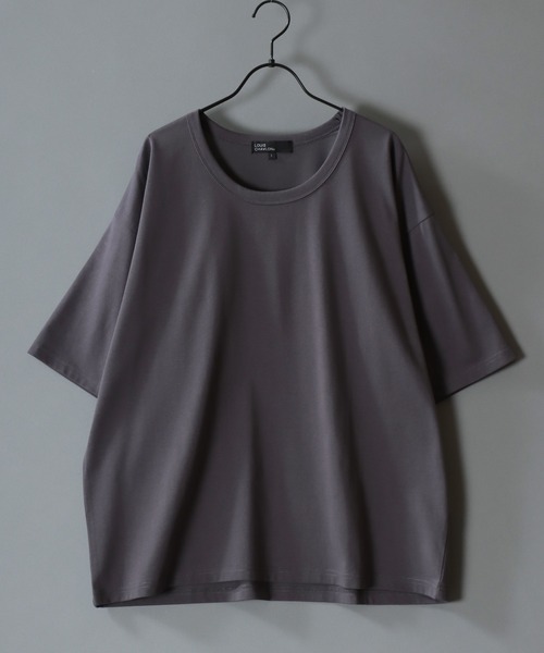 SITRY（シトリー）の「Silket Like Plain T-Shirt/吸水速乾 UVカット オーバーサイズ ショート丈 無地 半袖Tシャツ インナーTシャツ（Tシャツ/カットソー・メンズ・スミクロ/ライトグレー/ブラック/オフホワイト・M/L/LL）」の3枚目の写真