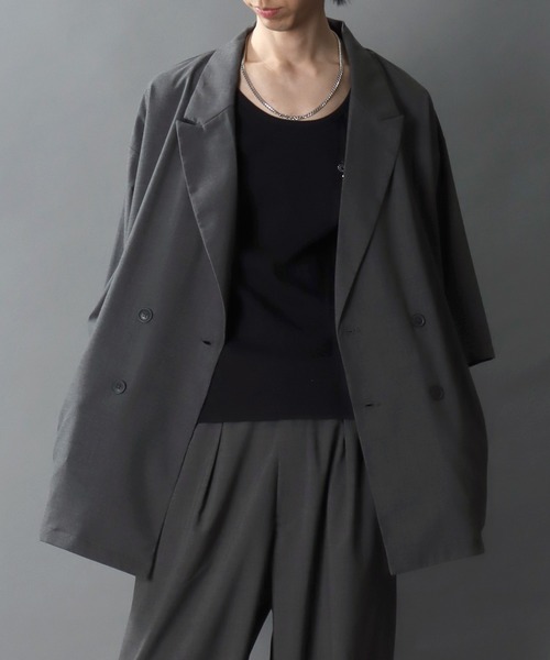 SITRY（シトリー）の「Silket Like Plain T-Shirt/吸水速乾 UVカット オーバーサイズ ショート丈 無地 半袖Tシャツ インナーTシャツ（Tシャツ/カットソー・メンズ・スミクロ/ライトグレー/ブラック/オフホワイト・M/L/LL）」の20枚目の写真