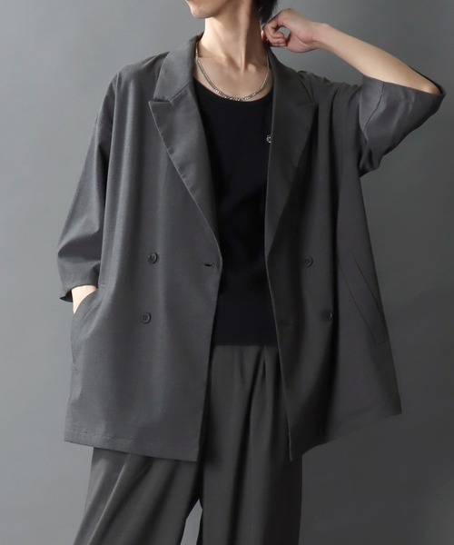 SITRY（シトリー）の「Silket Like Plain T-Shirt/吸水速乾 UVカット オーバーサイズ ショート丈 無地 半袖Tシャツ インナーTシャツ（Tシャツ/カットソー・メンズ・スミクロ/ライトグレー/ブラック/オフホワイト・M/L/LL）」の21枚目の写真