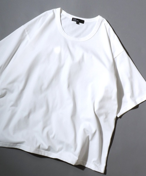 SITRY（シトリー）の「Silket Like Plain T-Shirt/吸水速乾 UVカット オーバーサイズ ショート丈 無地 半袖Tシャツ インナーTシャツ（Tシャツ/カットソー・メンズ・スミクロ/ライトグレー/ブラック/オフホワイト・M/L/LL）」の13枚目の写真