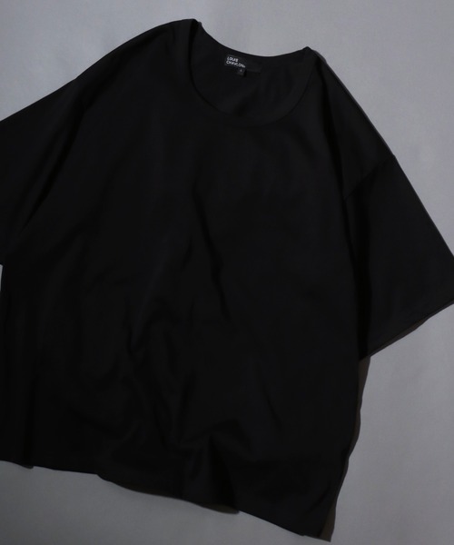SITRY（シトリー）の「Silket Like Plain T-Shirt/吸水速乾 UVカット オーバーサイズ ショート丈 無地 半袖Tシャツ インナーTシャツ（Tシャツ/カットソー・メンズ・スミクロ/ライトグレー/ブラック/オフホワイト・M/L/LL）」の14枚目の写真