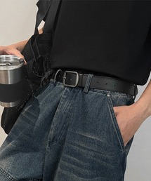 VIBGYOR | フェイクレザーベルト / シンプルバックルベルト ブラック ブラウン ユニセックス 韓国系 古着MIX ベーシックベルト(DAY)(ベルト)