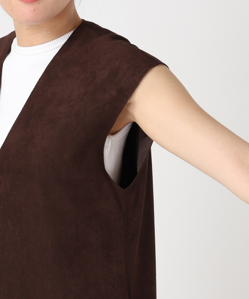 CITYSHOP（シティーショップ）の「FAUX SUEDE I-LINE DRESS：ワンピース（ワンピース・レディース・ブラック/ブラウン系その他・36/38）」の11枚目の写真