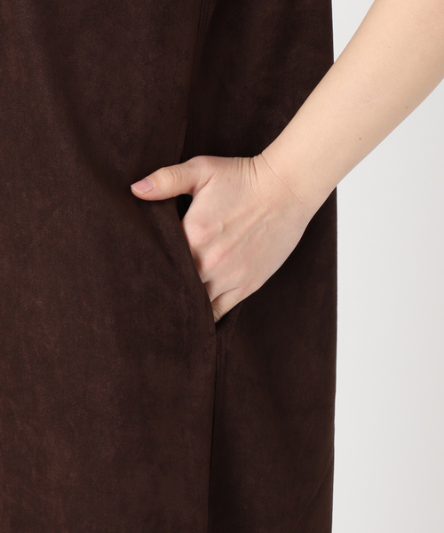 CITYSHOP（シティーショップ）の「FAUX SUEDE I-LINE DRESS：ワンピース（ワンピース・レディース・ブラック/ブラウン系その他・36/38）」の12枚目の写真