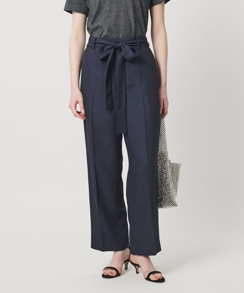 UNITED ARROWS（ユナイテッドアローズ）の「スラブ リボン テーパードパンツ（スラックス・レディース・ネイビー/ライトブルー/ブラック・38/40/36）」の3枚目の写真