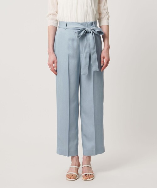 UNITED ARROWS（ユナイテッドアローズ）の「スラブ リボン テーパードパンツ（スラックス・レディース・ネイビー/ライトブルー/ブラック・38/40/36）」の4枚目の写真