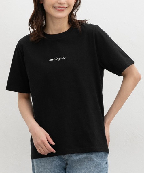 Honeys(ハニーズ)の「【UVカット】こだわり綿半袖ロゴT(Tシャツ/カットソー・レディース・パープル/サックスブルー/ブラック/オフホワイト/グレー・L/LL/M/S)」の1枚目の写真