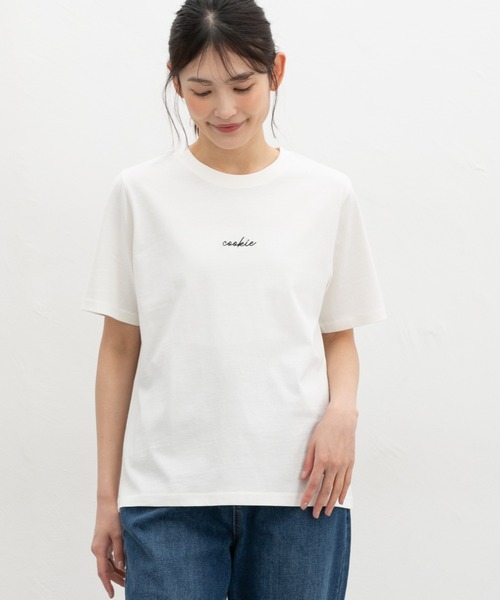 Honeys(ハニーズ)の「【UVカット】こだわり綿半袖ロゴT(Tシャツ/カットソー・レディース・パープル/サックスブルー/ブラック/オフホワイト/グレー・L/LL/M/S)」の20枚目の写真