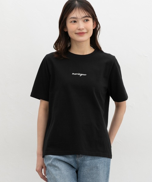 Honeys(ハニーズ)の「【UVカット】こだわり綿半袖ロゴT(Tシャツ/カットソー・レディース・パープル/サックスブルー/ブラック/オフホワイト/グレー・L/LL/M/S)」の22枚目の写真