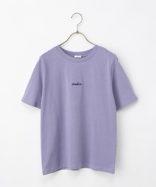 Honeys(ハニーズ)の「【UVカット】こだわり綿半袖ロゴT(Tシャツ/カットソー・レディース・パープル/サックスブルー/ブラック/オフホワイト/グレー・L/LL/M/S)」の6枚目の写真