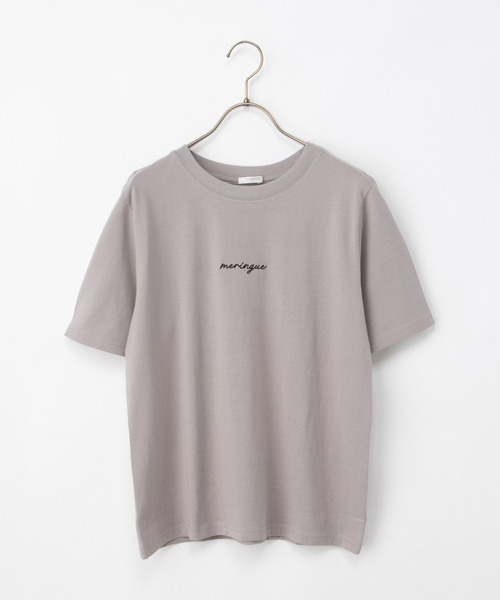 Honeys(ハニーズ)の「【UVカット】こだわり綿半袖ロゴT(Tシャツ/カットソー・レディース・パープル/サックスブルー/ブラック/オフホワイト/グレー・L/LL/M/S)」の8枚目の写真