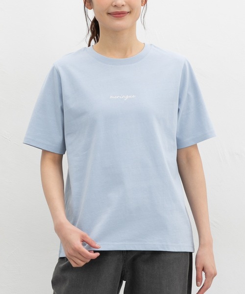 Honeys(ハニーズ)の「【UVカット】こだわり綿半袖ロゴT(Tシャツ/カットソー・レディース・パープル/サックスブルー/ブラック/オフホワイト/グレー・L/LL/M/S)」の10枚目の写真