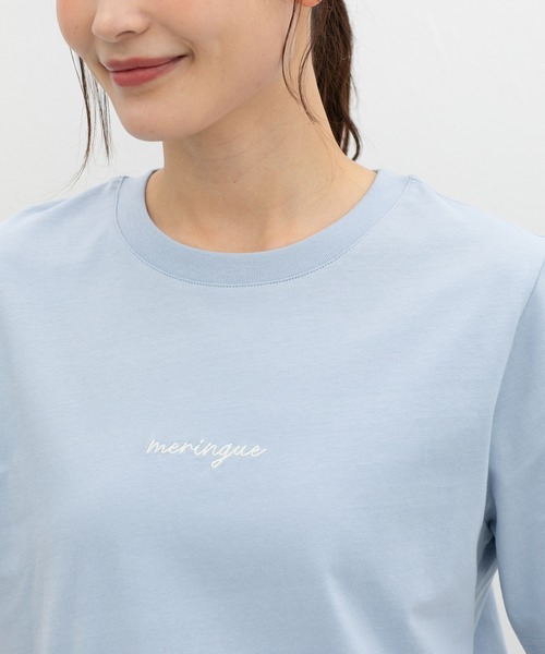 Honeys(ハニーズ)の「【UVカット】こだわり綿半袖ロゴT(Tシャツ/カットソー・レディース・パープル/サックスブルー/ブラック/オフホワイト/グレー・L/LL/M/S)」の13枚目の写真
