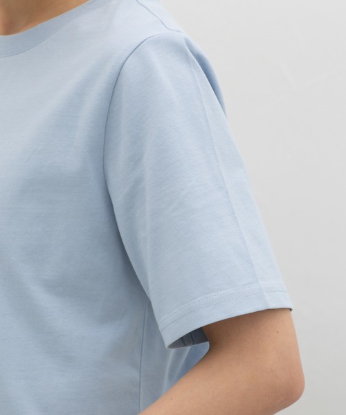 Honeys(ハニーズ)の「【UVカット】こだわり綿半袖ロゴT(Tシャツ/カットソー・レディース・パープル/サックスブルー/ブラック/オフホワイト/グレー・L/LL/M/S)」の14枚目の写真